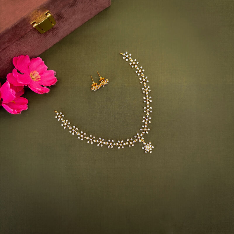 Diamond petal necklace