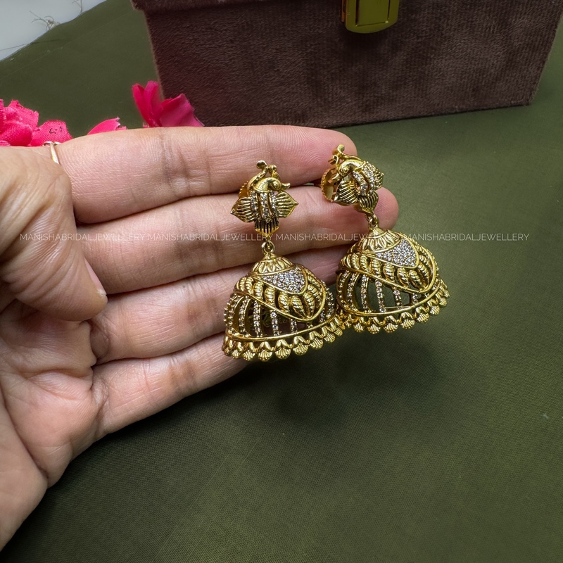 peacock Gold Jhumka