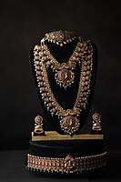 Lakshmi set with green Beads